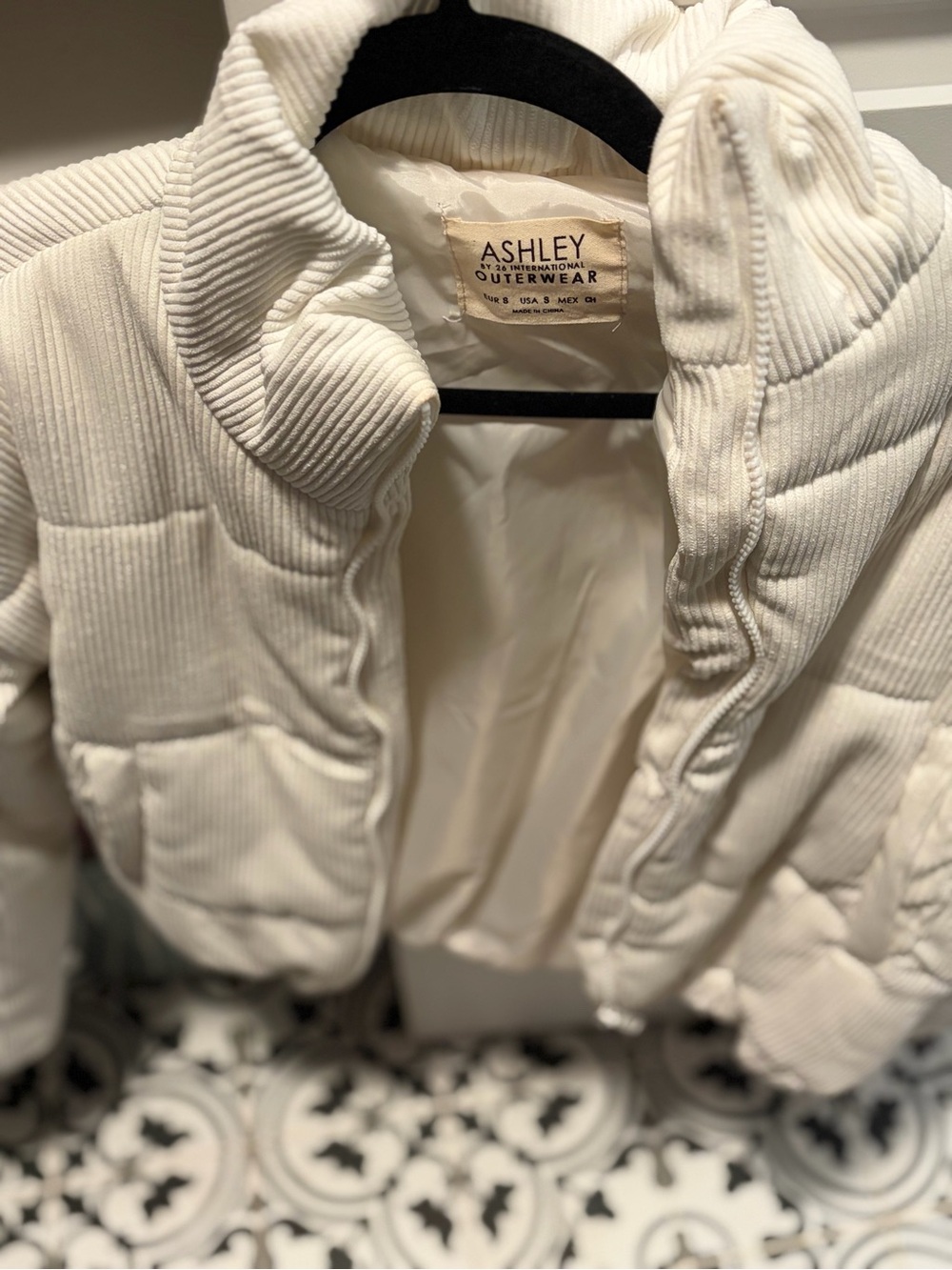 Ashley By 26 International Off-White Corded Puffer Jacket